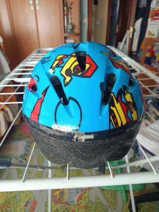 Casco Bicicleta Infantil Azul Dibujos