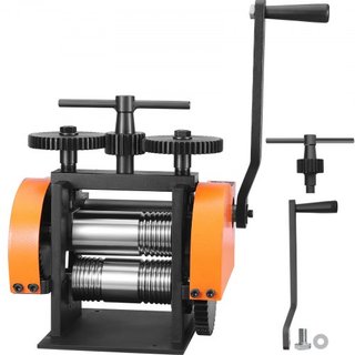 Fresadora, 1.77"/45 mm Máquina de Fresado de Joyería, Relación de Engranaje 1: 2.4, Fresadora Multifuncional 3 en 1, Grosor de Prensa de 0-6 mm para Hacer Joyas de Metal Hoja Cuadrada Alambre Semi...
