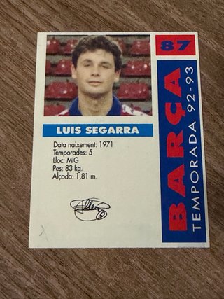 Cromos Barça Cards 92/93