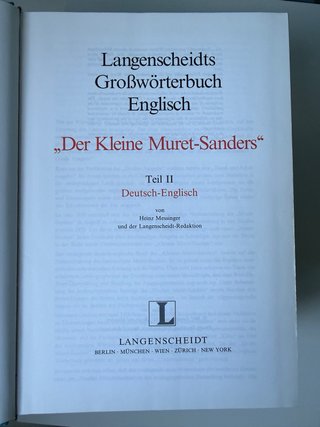 Muret-Sanders Langenscheidt Inglés-Alemán, 2 tomos