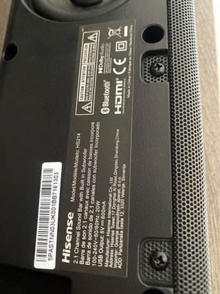Barra de Sonido Hisense Negra y Gris