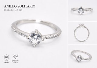 Anillo Plata 925 Circonita Redonda