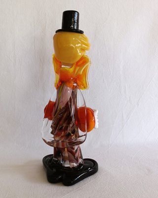 FIGURA PAYASO CRISTAL MURANO ITALY 1950s