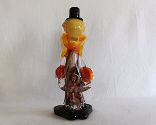 FIGURA PAYASO CRISTAL MURANO ITALY 1950s