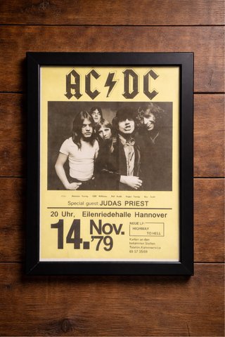 Cartel Concierto AC/DC con Judas Priest Nov. 1979
