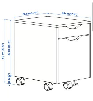 Cajonera oficina blanca con ruedas