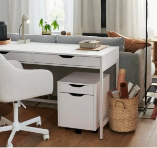 Cajonera oficina blanca con ruedas