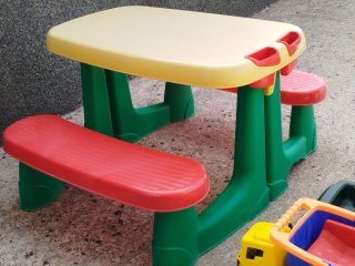 Lote tobogán infantil piscina/jardín + banco