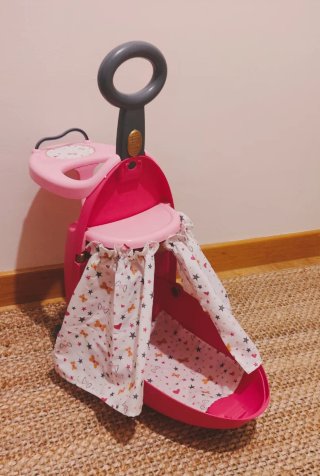 Trolley cambiador cuna 3 en 1 rosa