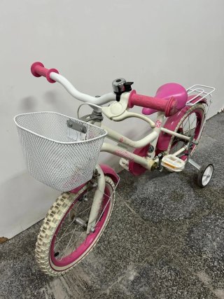 Bicicleta niña 16" rosa y blanca (no se envía)