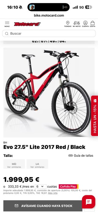 Bicicleta Eléctrica BH Easy motion evo
