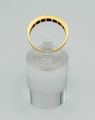 Anillo Oro 18k Circonitas Rojas y Blancas 1.90 gr