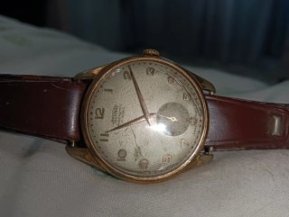 Reloj Technis Antimagético Dorado y Marron A cuerd