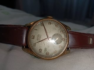 Reloj Technis Antimagético Dorado y Marron A cuerd