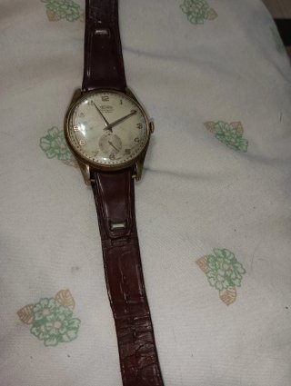 Reloj Technis Antimagético Dorado y Marron A cuerd