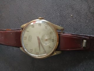 Reloj Technis Antimagético Dorado y Marron A cuerd