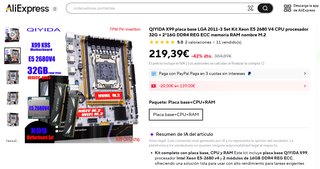 Placa Base + CPU Xeon + 32GB RAM