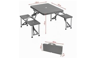 Mesa Picnic Camping Maleta Plegable Gris