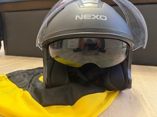 Casco Moto Jet Nexo Negro Gafas Integradas