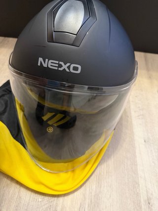 Casco Moto Jet Nexo Negro Gafas Integradas