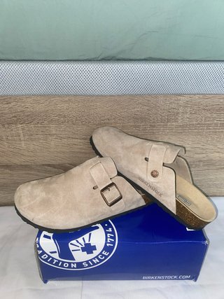 Birkenstock Boston Taupe Suede Beige EU 42 UK 8