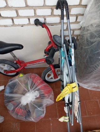 Bicicleta y carrito de paseo