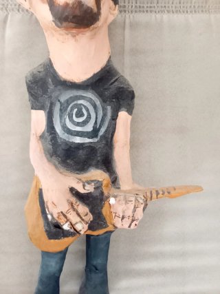 Figura Papel Maché U2 Edge Dave Evans Muñeco Disco