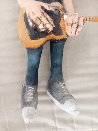 Figura Papel Maché U2 Edge Dave Evans Muñeco Disco