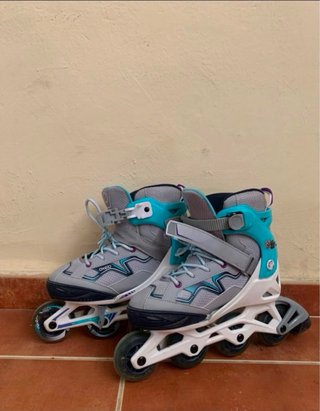 Set entero patines en línea Oxelo chica 4 ruedas