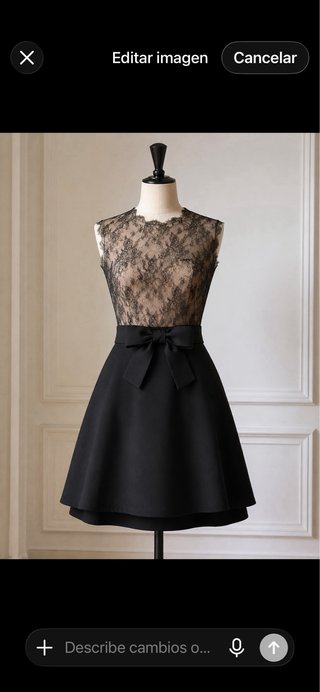 Vestido Fiesta Valentino Negro Beige