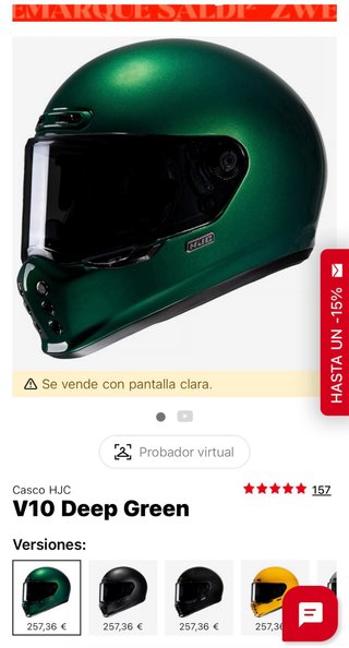 Casco HJC V10 Verde Talla XS