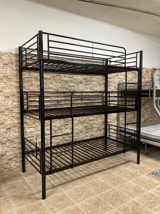 Letto a castello 3 posti Nero PREZZO SPECIALE