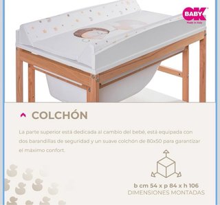 Nuevo a estrenar / Cambiador + bañera de bebé