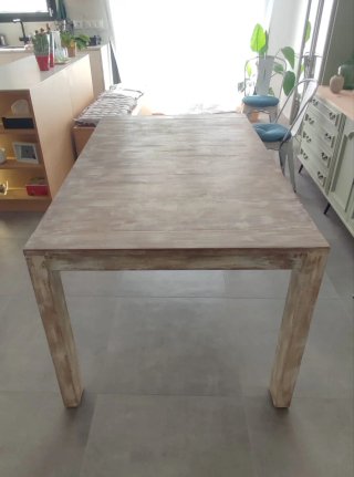 Mesa de comedor extensible de madera