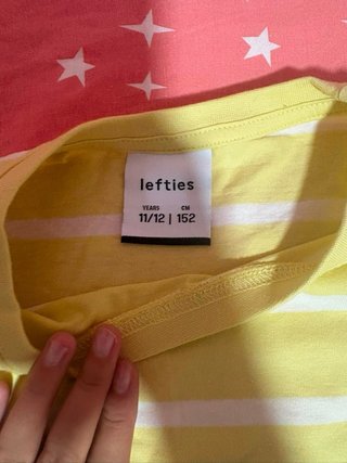 Camiseta Lefties Rayas Blancas y Amarillas Talla 1