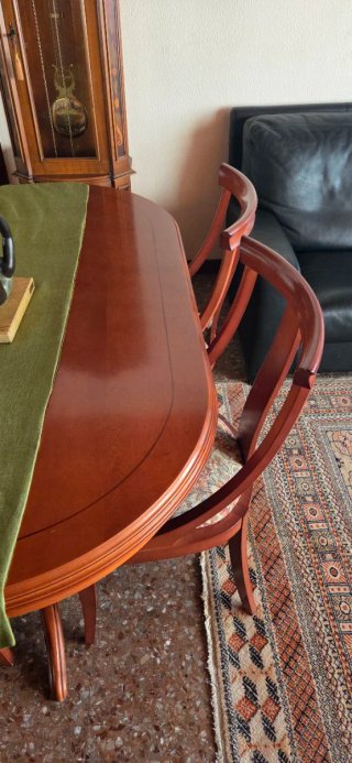 Mesa comedor extensible + 4 sillas madera