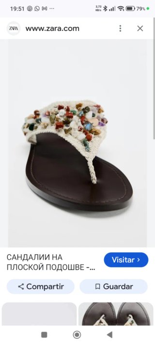 Sandalias Zara Talla 39 Piedras Multicolor