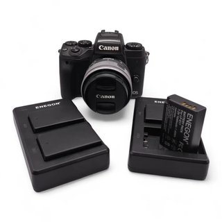 CAMARA CANON EOS M5 PC2258 + OBEJTIVO CANON 15-45MM+ 4 BATERIAS Y 2 CARGADORES