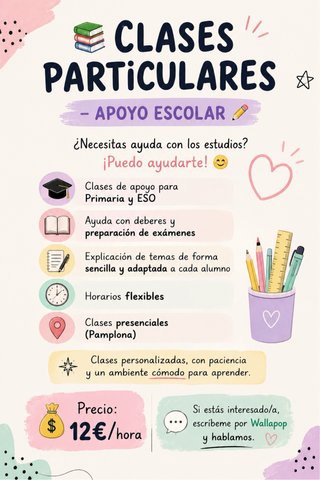 Clases particulares Primaria y ESO.