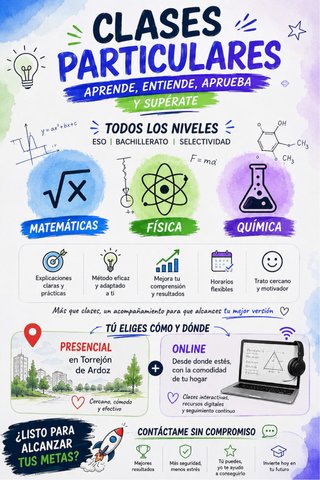 Clases particulares: matemáticas, física y química