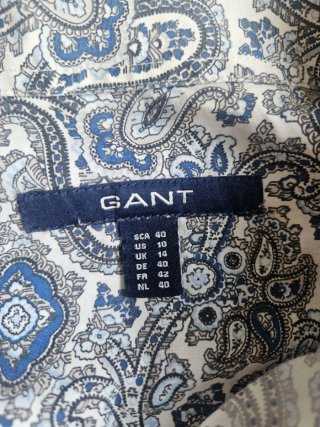 Camisa Gant Estampada Azul y Blanca