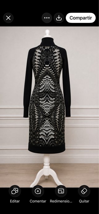 Vestido Roberto Cavalli Negro Multicolor