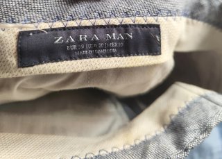 Traje Zara Man Lino Gris Azul