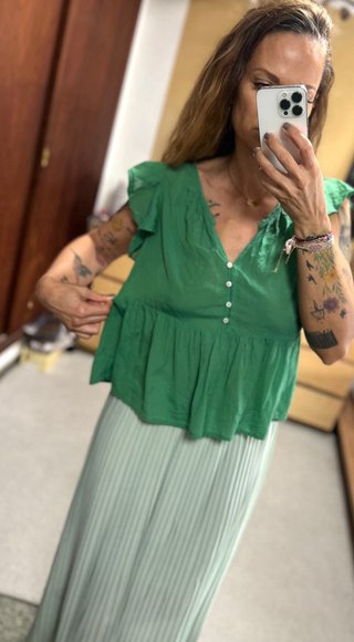 Blusa Mango + falda plisada Zara * M