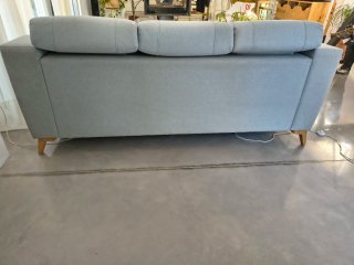 Sofá 3 plazas Banak gris azulado tela