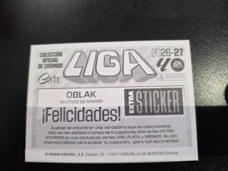 Cromo Fútbol 26/27 Jan Oblak Extra Sticker