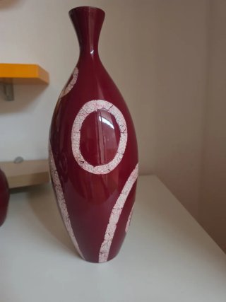 Juego de 5 jarrones decorativos rojos