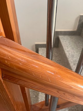 Barandilla Escalera 2 Tramos Madera y hierro
