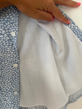 Vestido Visi azul con estampado blanco