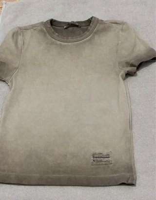 Blusa vintage degradada beige/gris